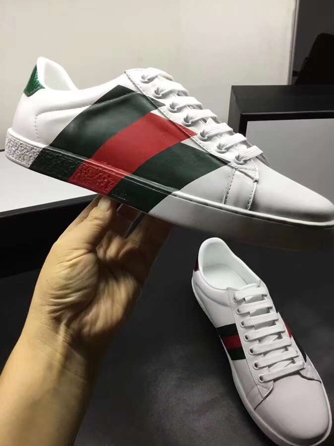 2019 NEW Gucci Real leather shoes Gucci Shoes White2101 - Click Image to Close